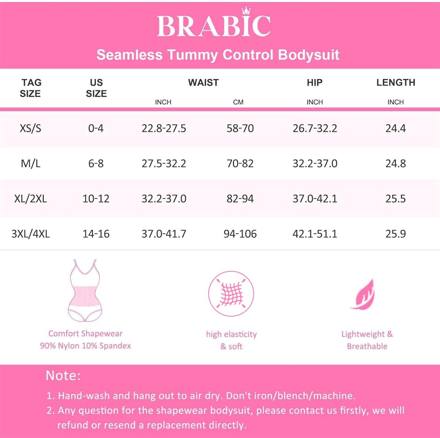 BRABIC Womens' Seamless Sleeveless V-Neck Bodysuit Shapewear Tummy Control