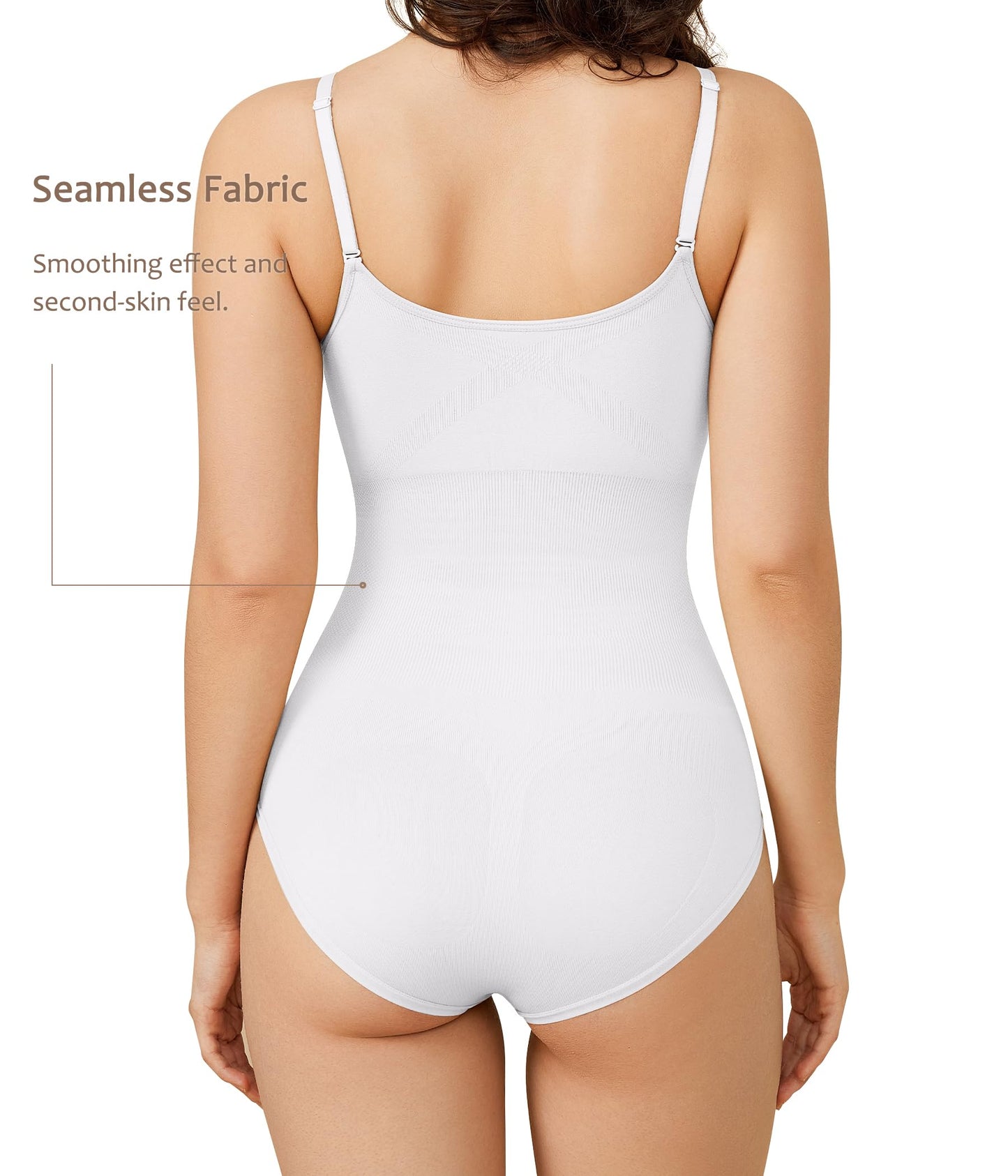 BRABIC Womens' Seamless Sleeveless V-Neck Bodysuit Shapewear Tummy Control