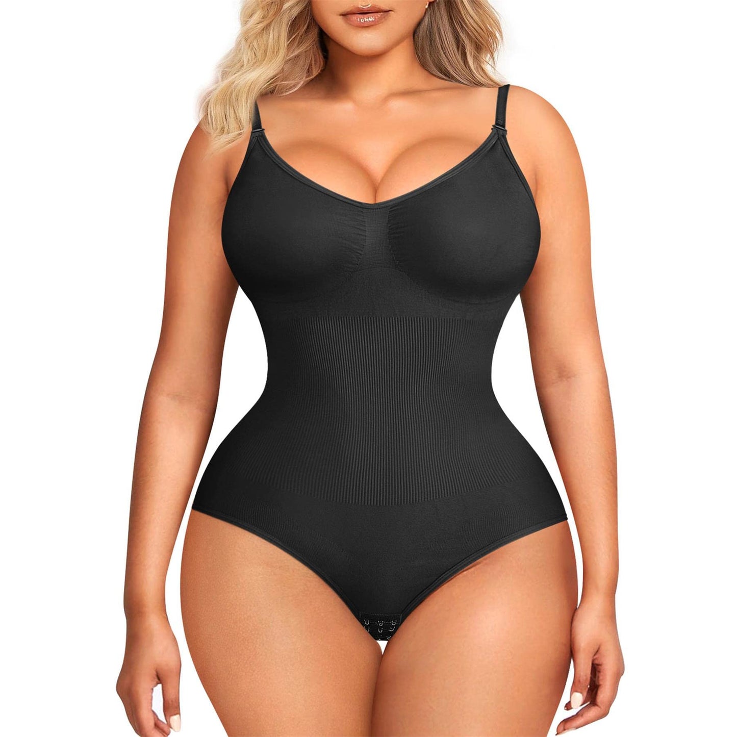 BRABIC Womens' Seamless Sleeveless V-Neck Bodysuit Shapewear Tummy Control